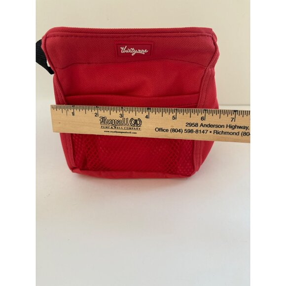Thirty-One Red Santa Belt Little Carry All W Mesh Pocket approx 6x6 NEW‎ Unused - Picture 7 of 7